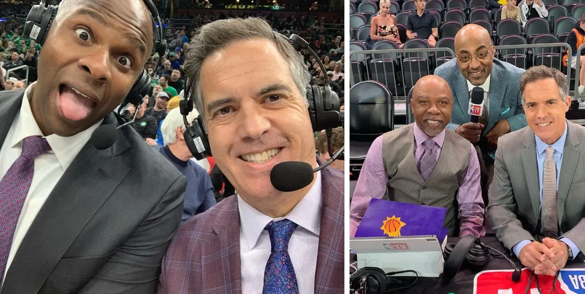 Winer with his NBA TV co-workers throughout 2022 and 2023.