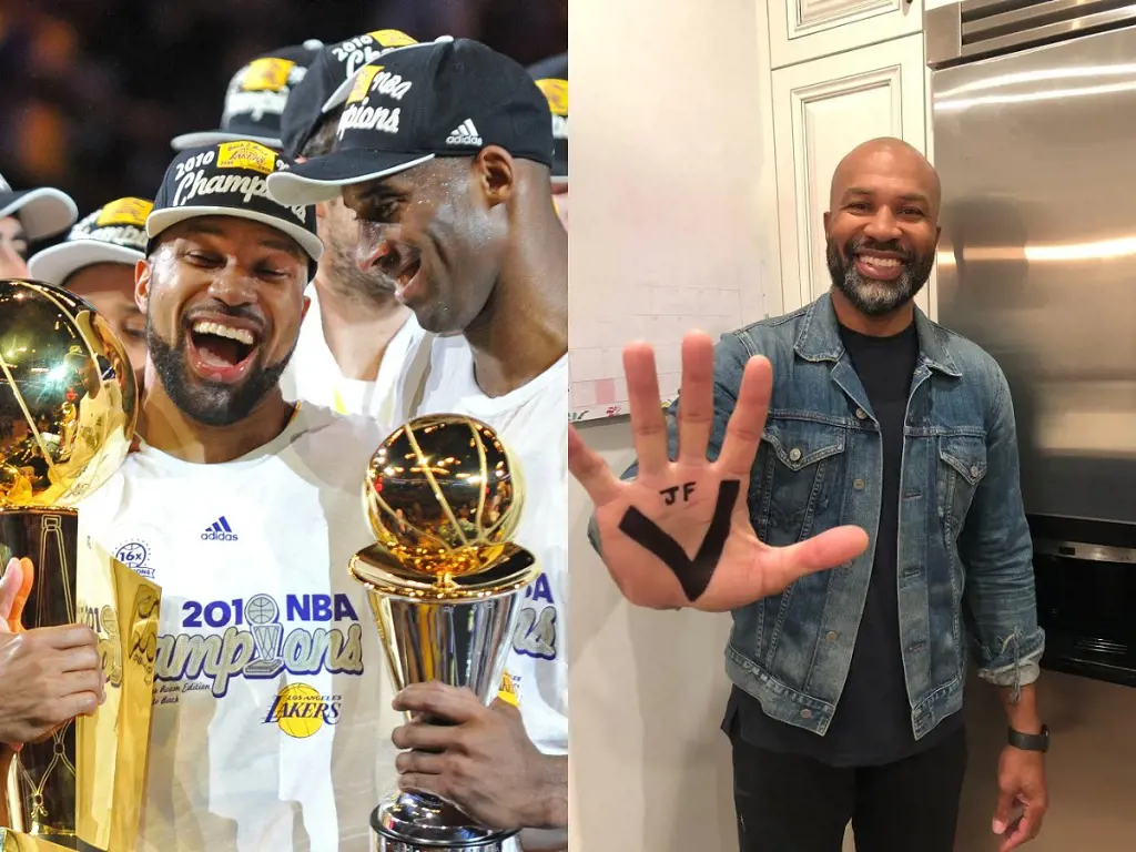 Fisher all smile with Kobe after winning the NBA championship