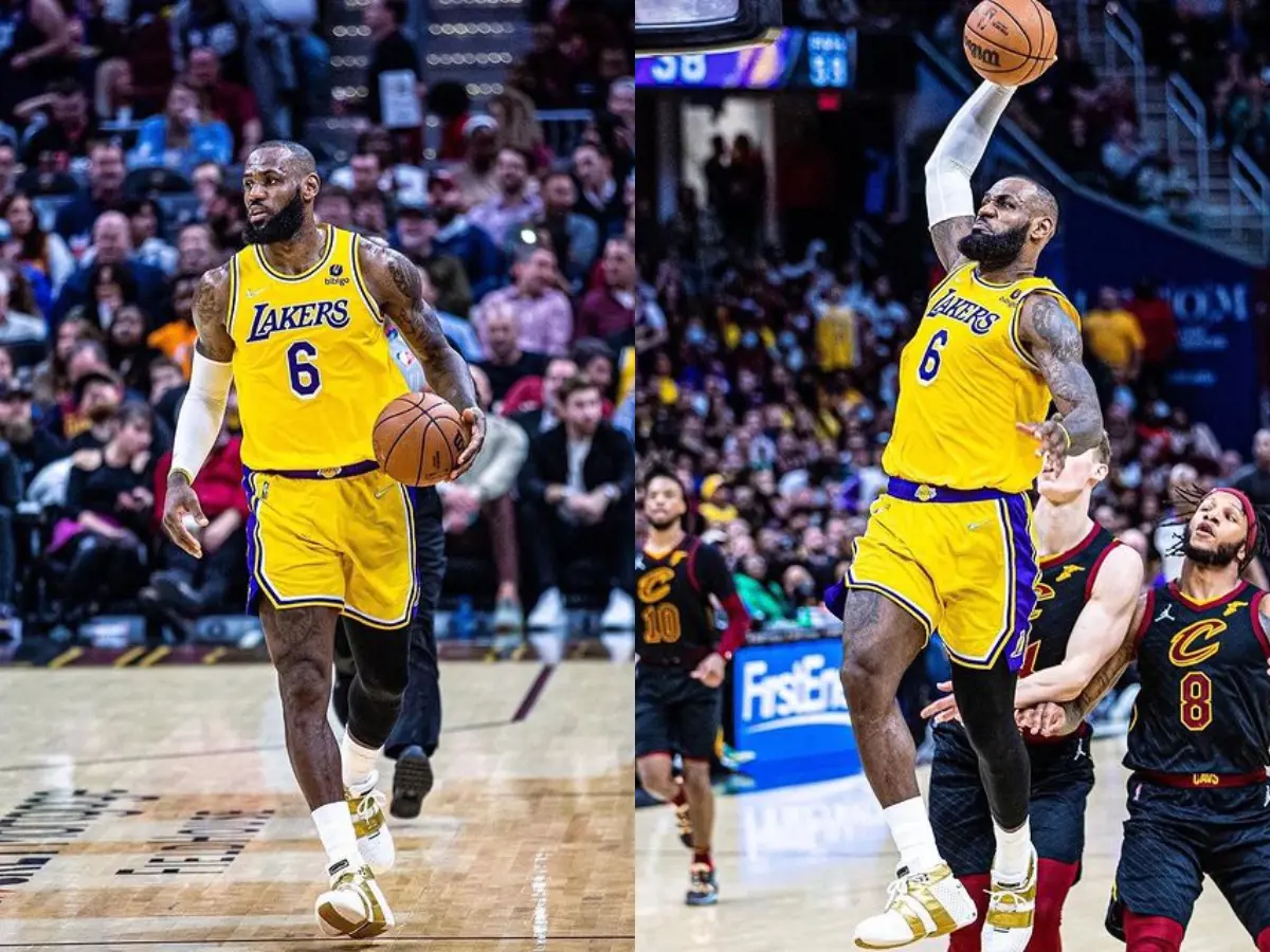 James with the Lakers in March 2022