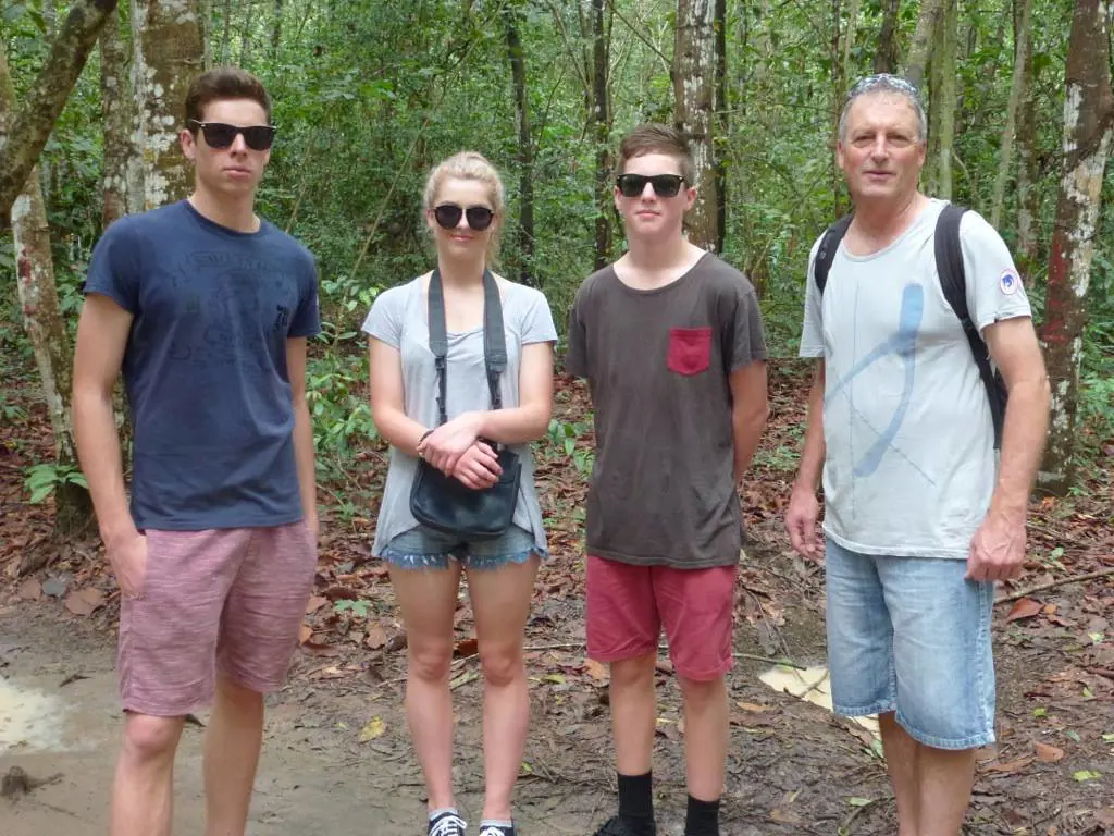 Santner with his father and siblings during a family trip in 2014