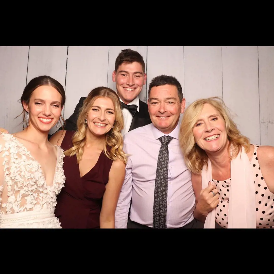 Matt with his father Ian, mother Alison, sister Hannah and wife Josie.