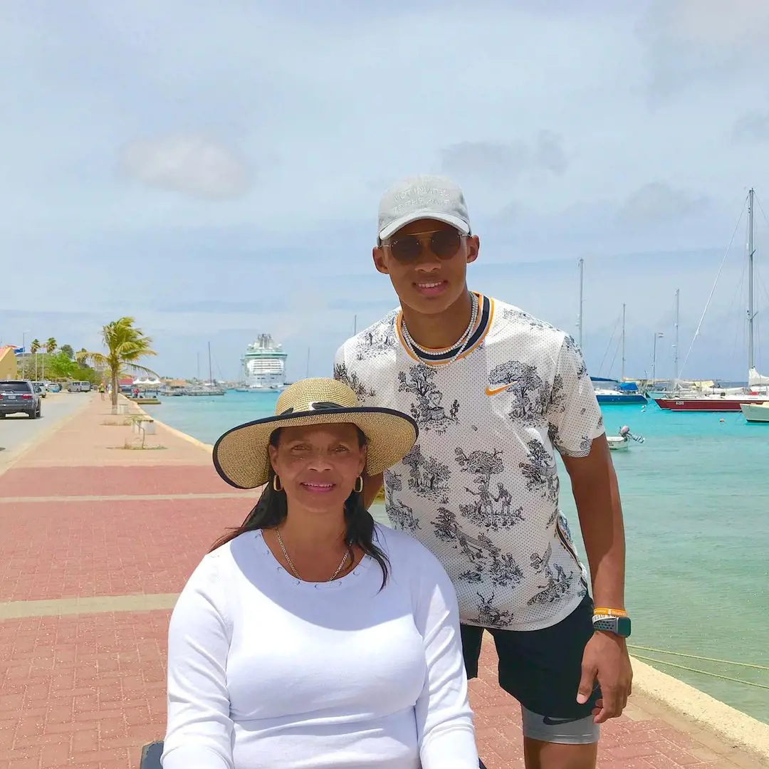 Joshua spending vacation with his mother at Bonaire, Netherland Antilles.