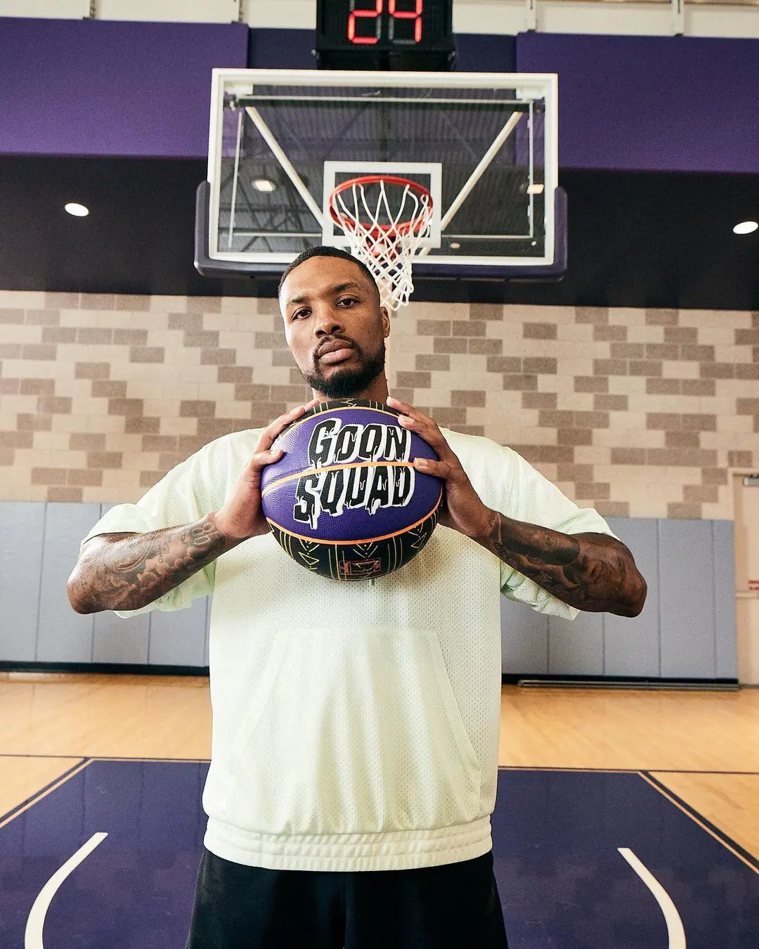 Damian promoting Spalding x Space Jam Goon Squad ‘Glow’ in July 2021