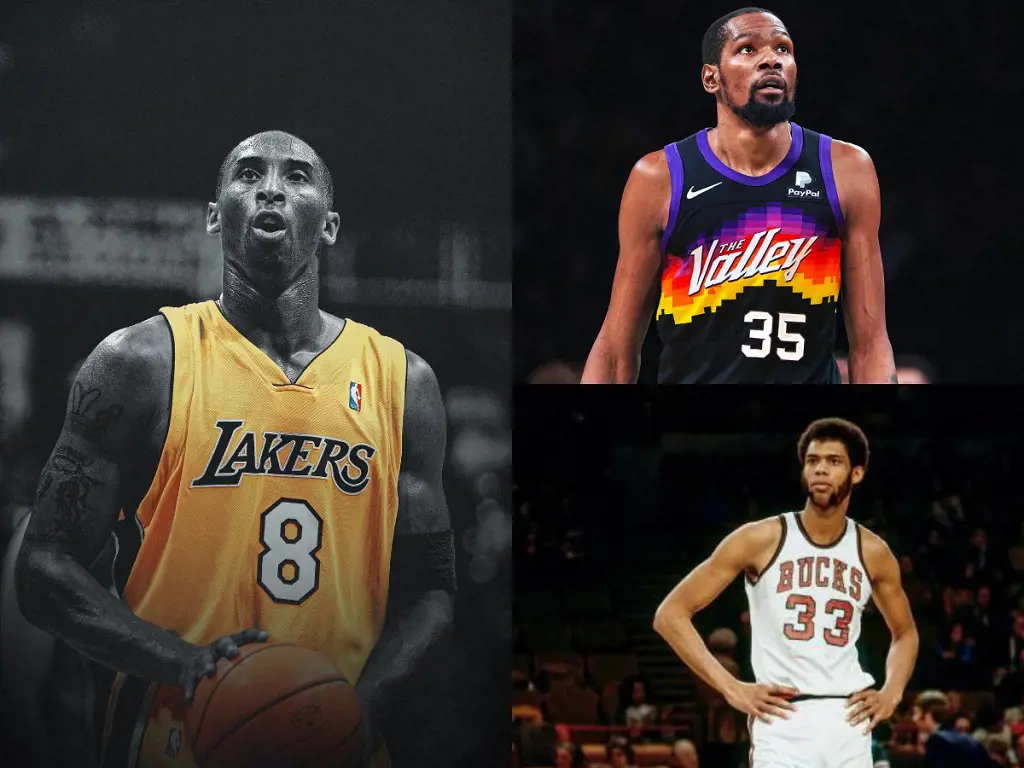Kobe Bryant, Kevin Durant and Kareem Abdul-Jabbar