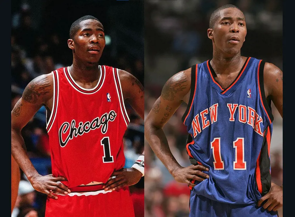 Jamal playing basketball for NY Knicks while donning number 11 jersey