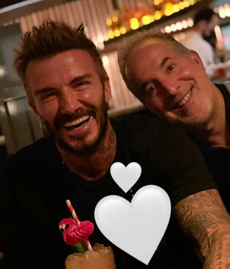 Beckham celebrating his partner Jorge's birthday in February 2023