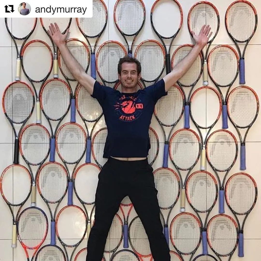 Andy Murray is famous for slamming racquets at the end of the match which often creates memes on social media.