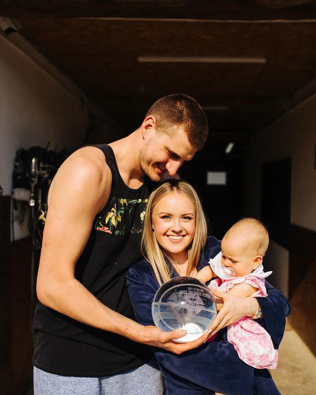Nikola and Natalija with their baby girl in May.