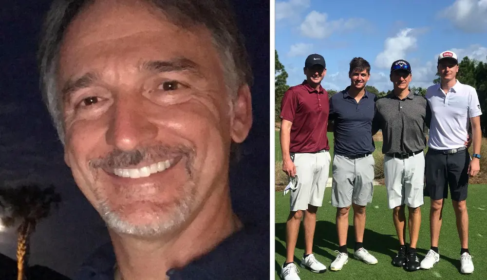 Oliver with Ollie, Ben, and Luke (right photo) in Jupiter, Florida, in January 2021.