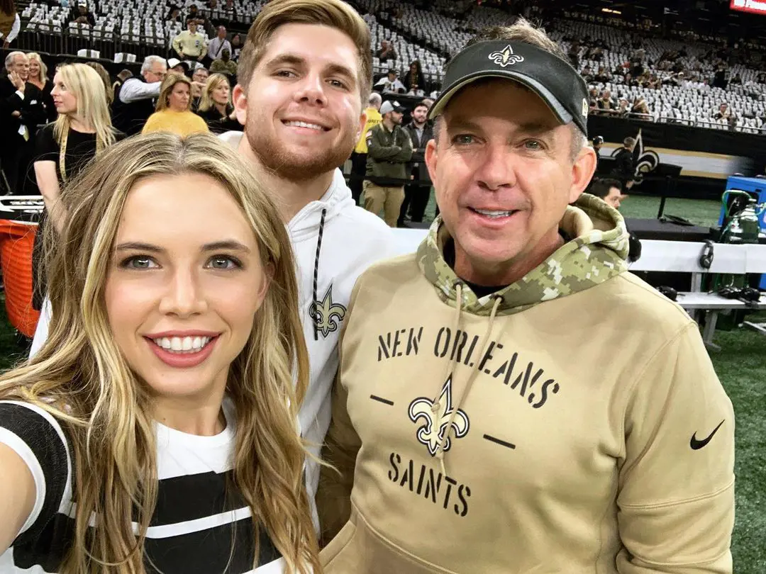Sean (on the right) with his son Connor and baby girl Meghan after a game in Caesars Superdome in November 2019