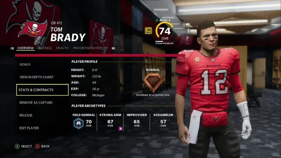 Legendary Tom Brady in the NFL video game.