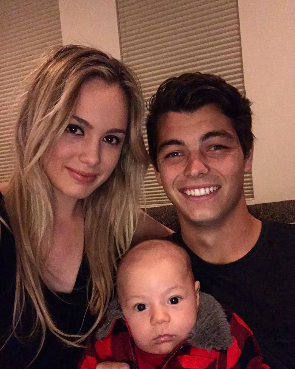 The divorced Fritz couple with their newly born child in April 2017.