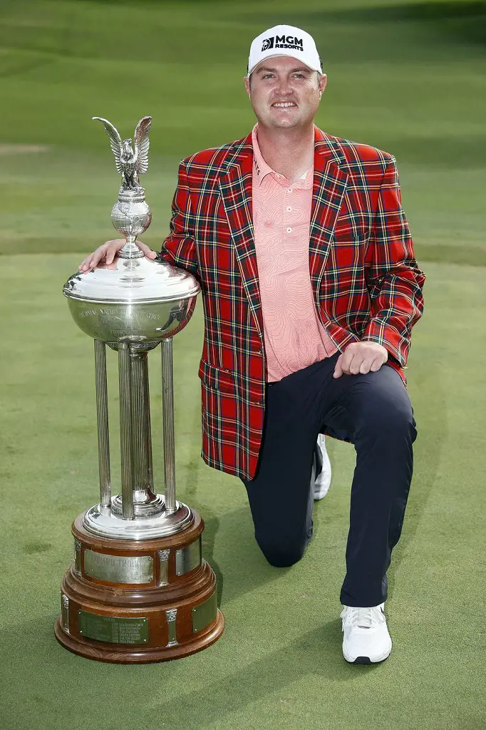 Jason holding his trophy at Colonial Country Club in May 2021