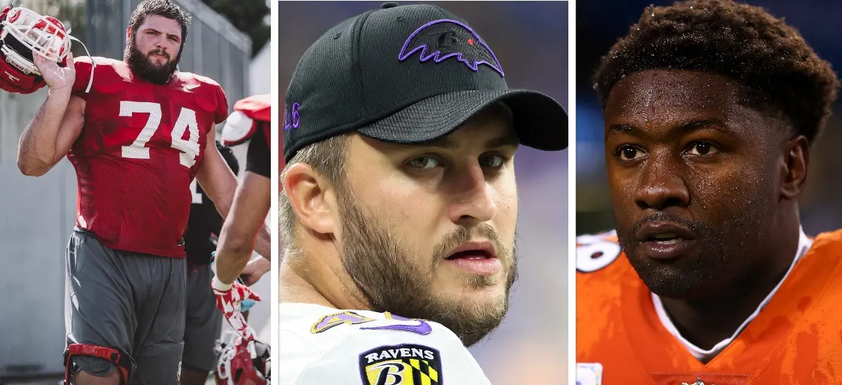 Cleveland, Moore, and Smith (from left to right in order) are in the 2023 Ravens' roster.