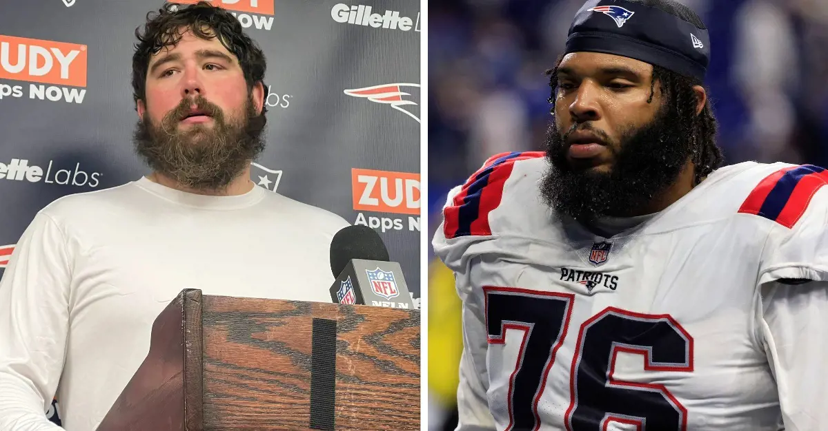 David Andrews (left) and Isaiah Wynn are the current center and offensive tackle of the NFL Patriots respectively.