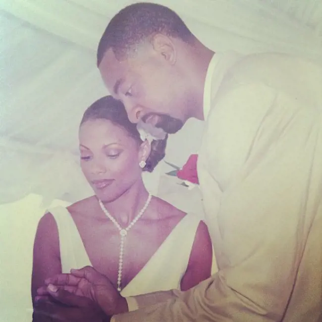 Juwan and Jennie on 6 July 2002 when they walked down the aisle.