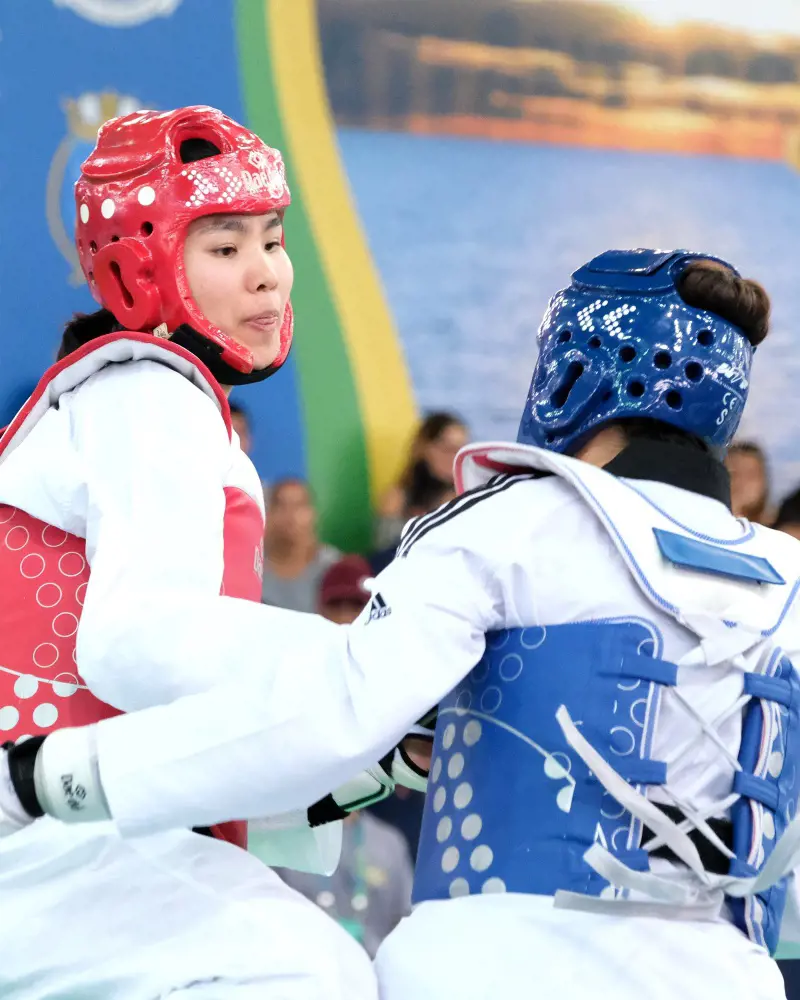A scene from the 24th WMC Taekwondo, held in 2018.