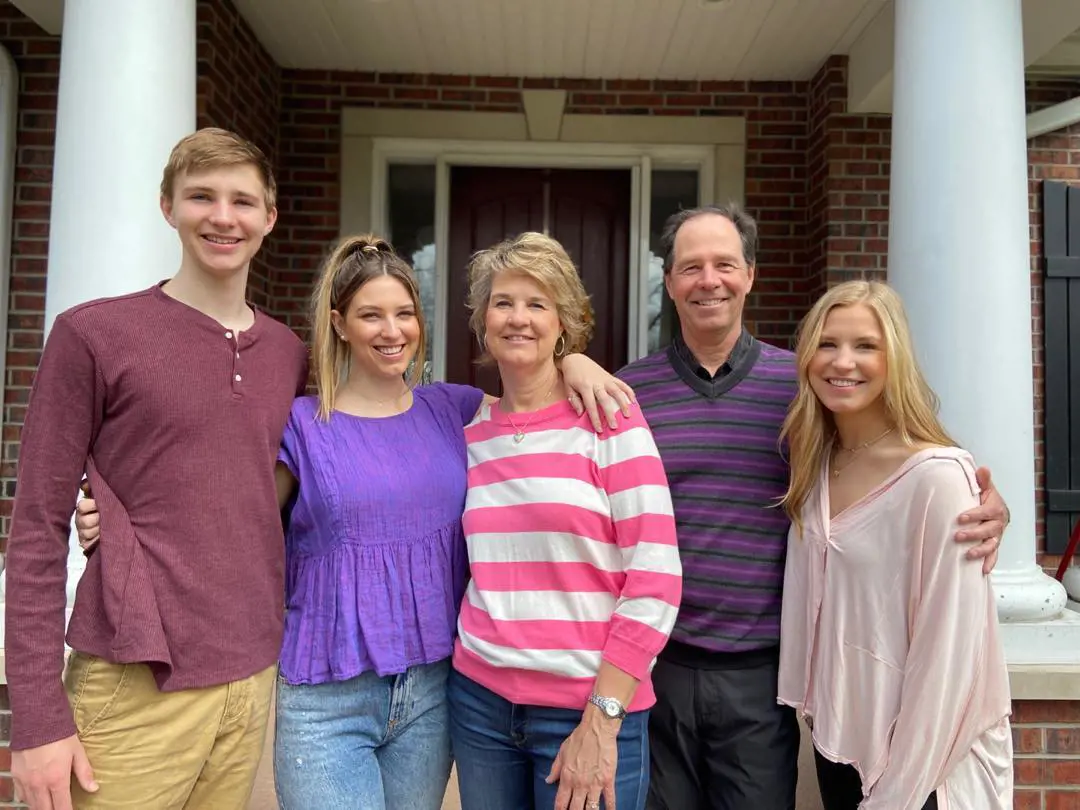 (Left to Right) David Jr., Hannah, Lisa, David, and Emma celebrating Easter in April 2020