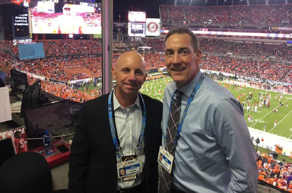 S. McDonough (L) and Todd Blackledge on ESPN Radio in January 2017