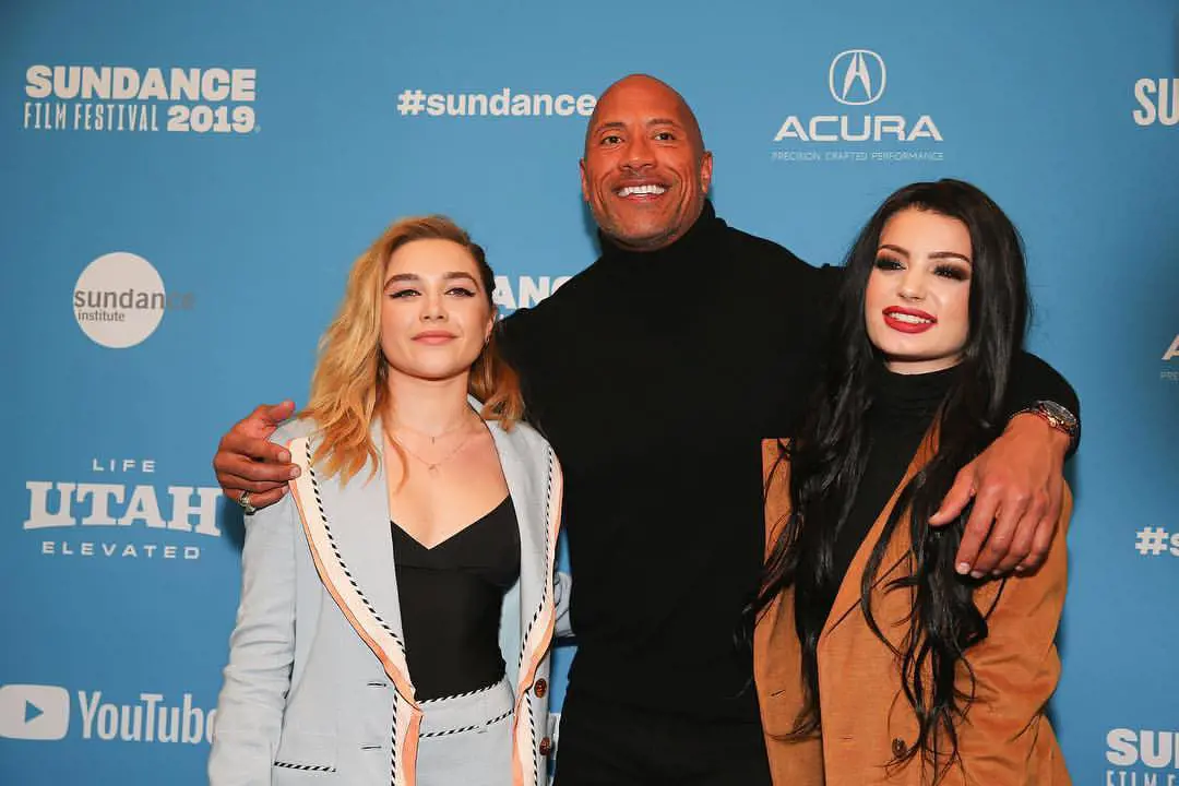 The Rock with reel and real life Paige during the Sundance Film Festival in 2019.