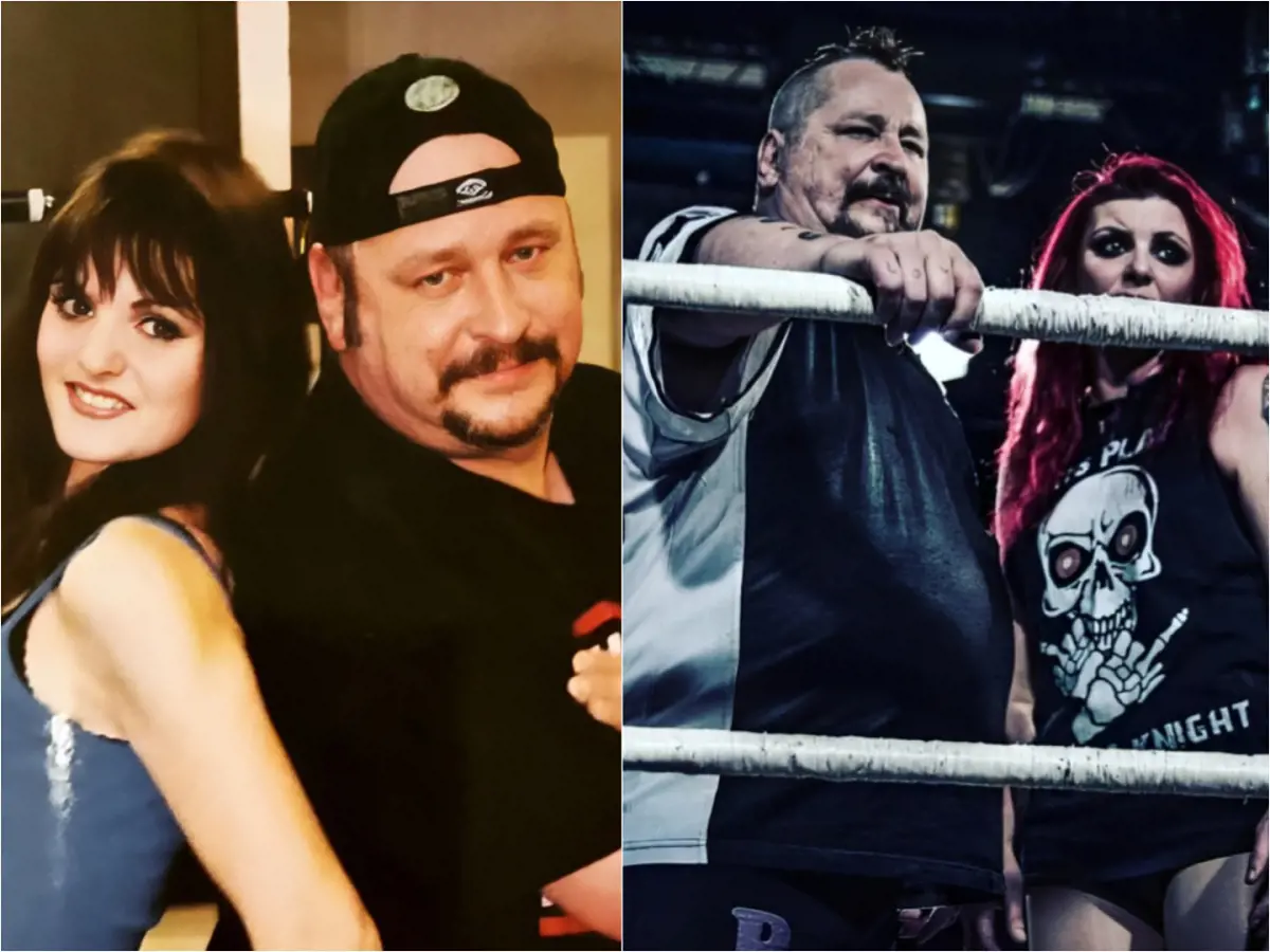 Ricky and Sweet Saraya in the early 90s (left photo) to thirty years later in 2020 (right).