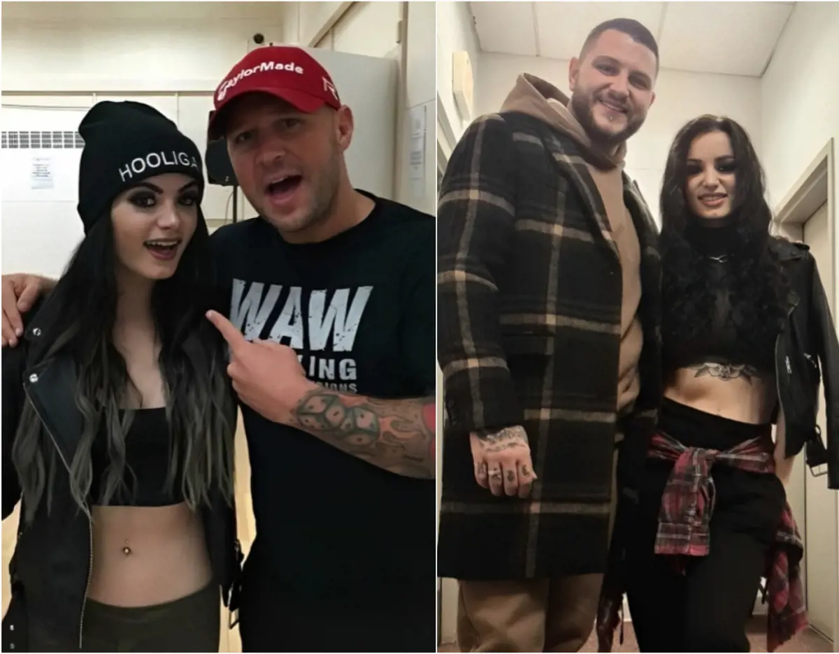 Paige clicked in photos with Roy (left) and Zodiac (right)