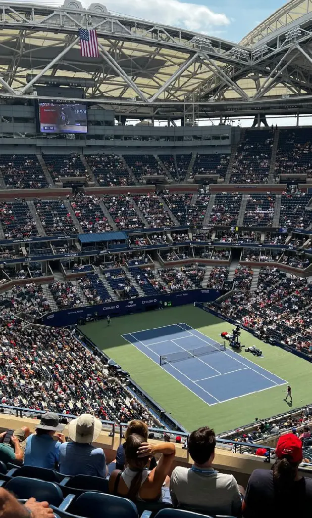 A fan side view from the top of the stadium during US Open game
