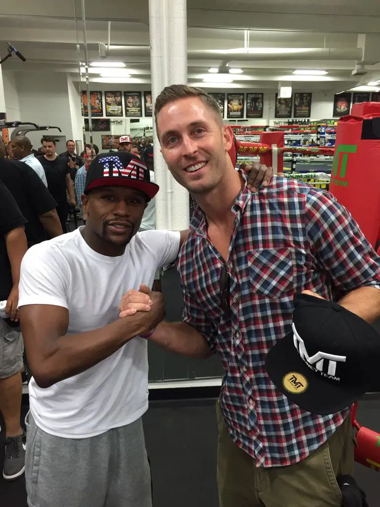 Kingsbury with iconic boxer Floyd Mayweather in April 2015