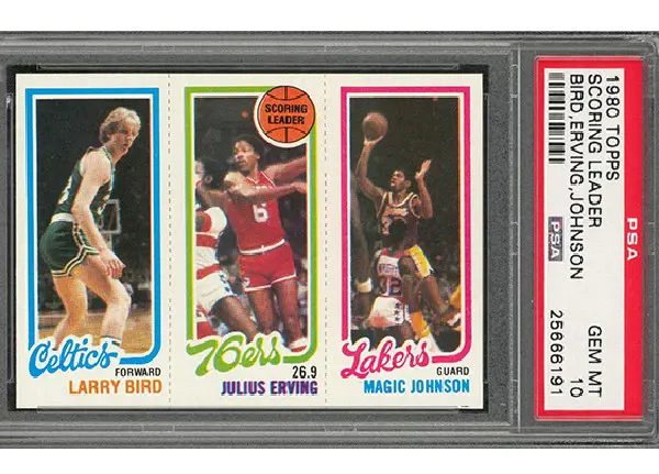 The 1980-81 Topps Scoring Leader Larry Bird/Magic Johnson rookie card 
