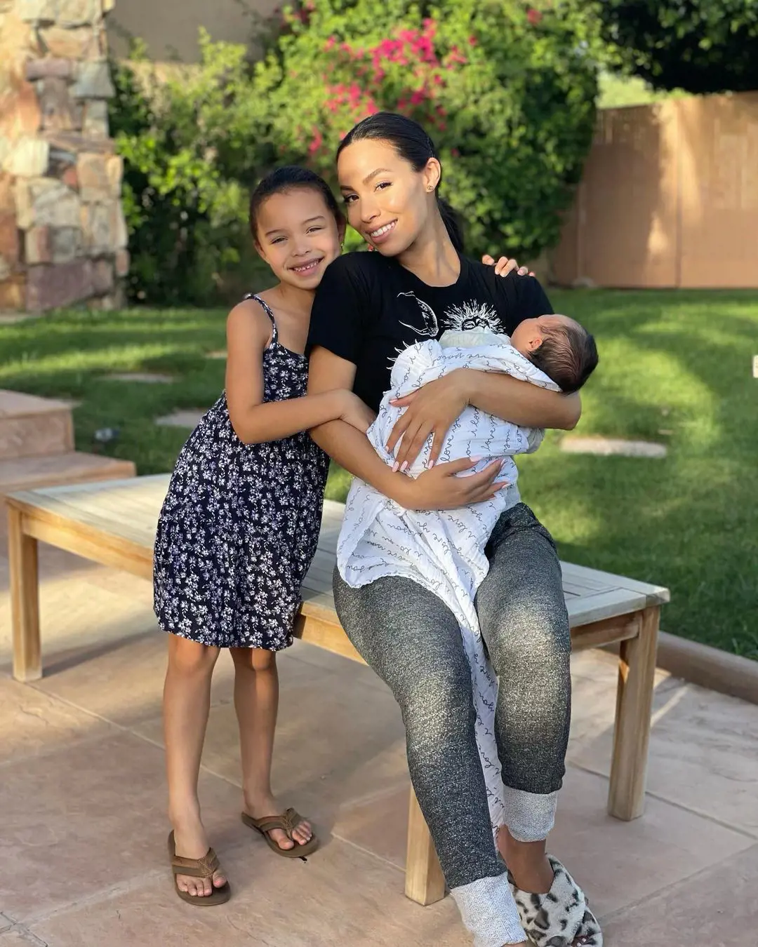 Giselle celebrating her birthday with her daughters Genevieve Grey and Everleigh in July 2022