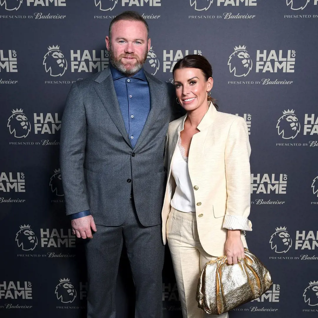 Former Man United legend Wayne Rooney looking fantastic with his wife Coleen Rooney at the Premier League Hall of Fame ceremony in April 2022