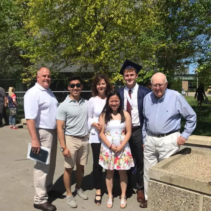 Duggan with his family on his graduation day in June 2019