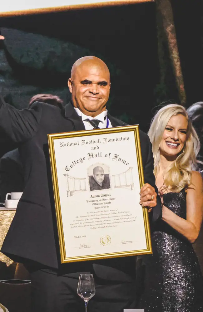 Aaron inducted into college Football Hall of Fame in 2021. 