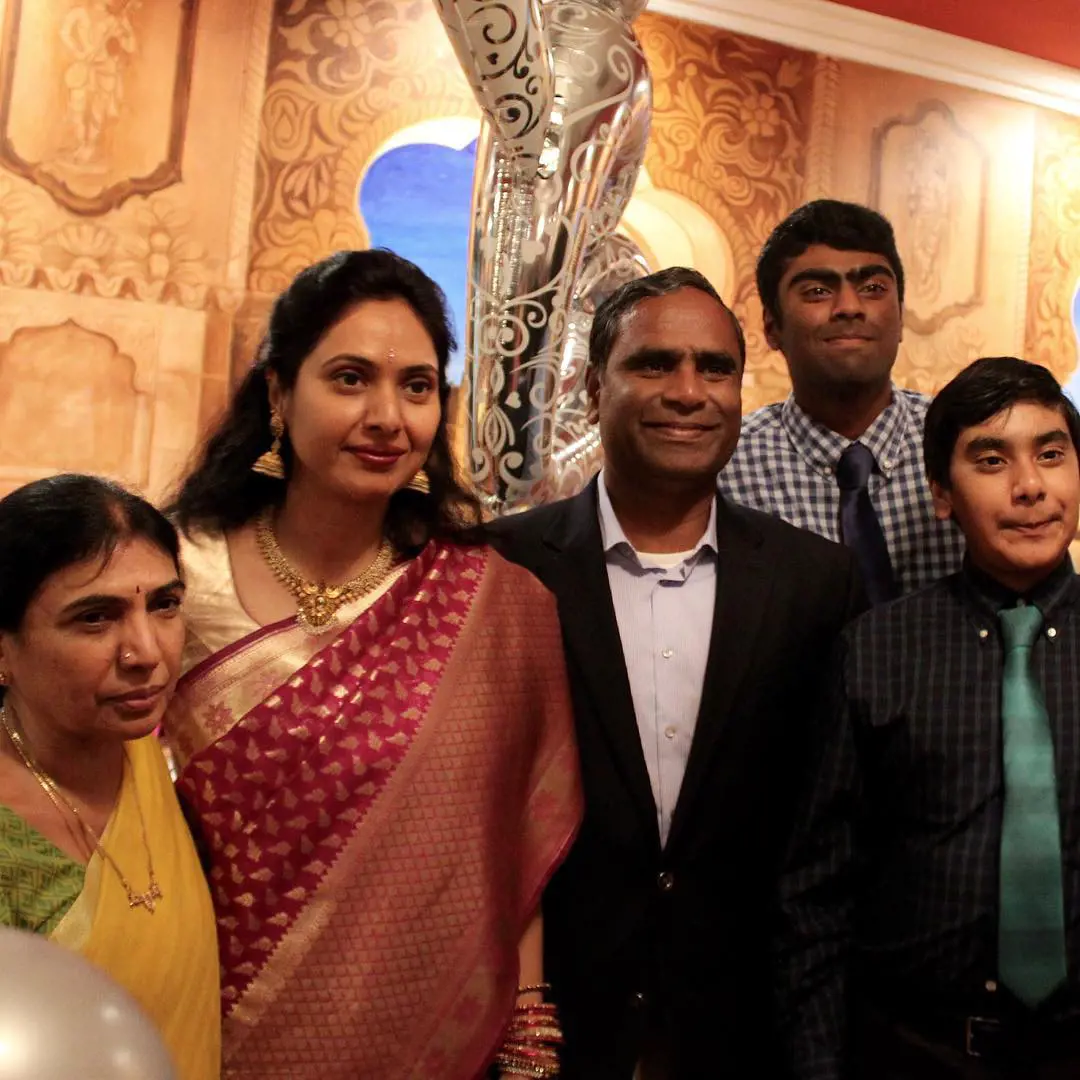 Sahith (second from right) with his father, mother and bruv in an Indian function. 