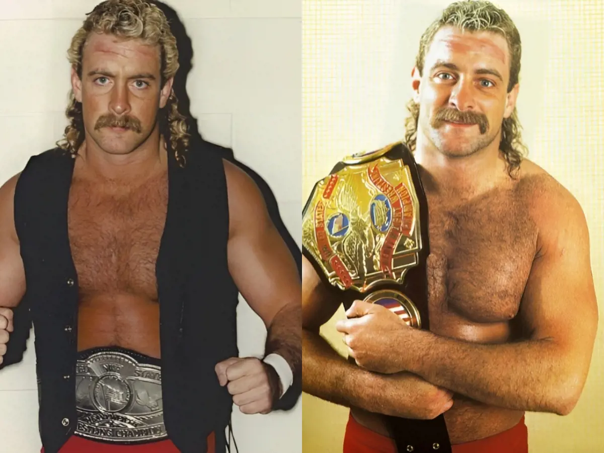 (Right) Magnum TA with the NWA United States Heavyweight Title (Mid Atlantic Version)