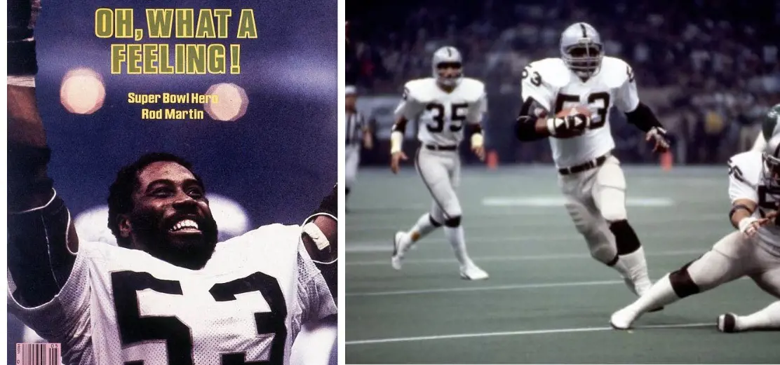 The Raiders' linebacker, Rod Martin was named a hero of the Super Bowl XV.