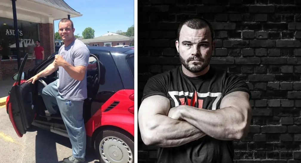 Bagent (left photo) in 2014 and throughout the years as an arm wrestler.