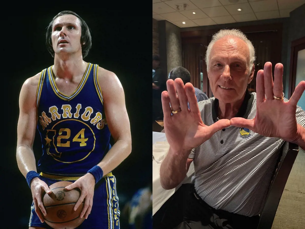 The before and after image of NBA legend Rick Barry