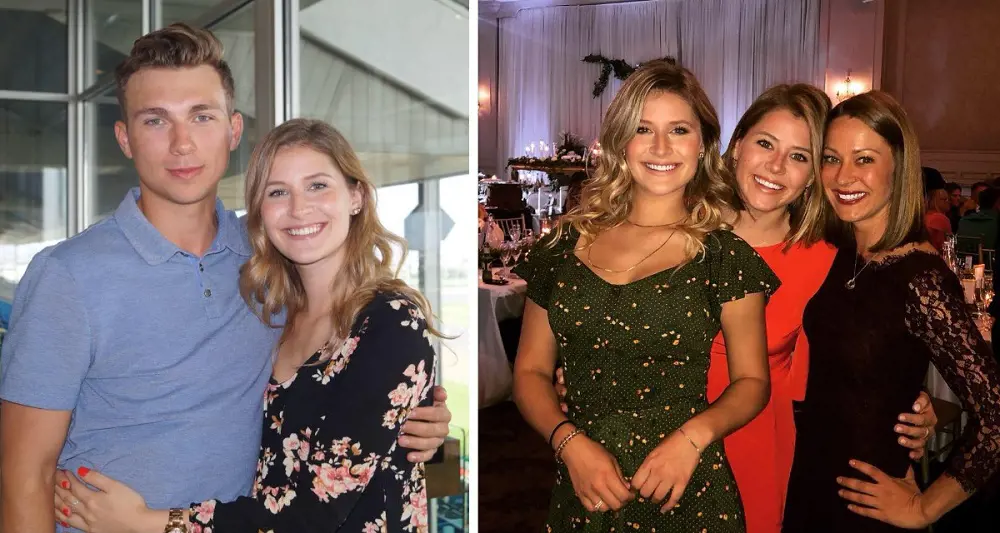 Jordan and Michael (left photo) in 2018. Jordan with Jaimie and Amanda (right photo) at a party in 2018.