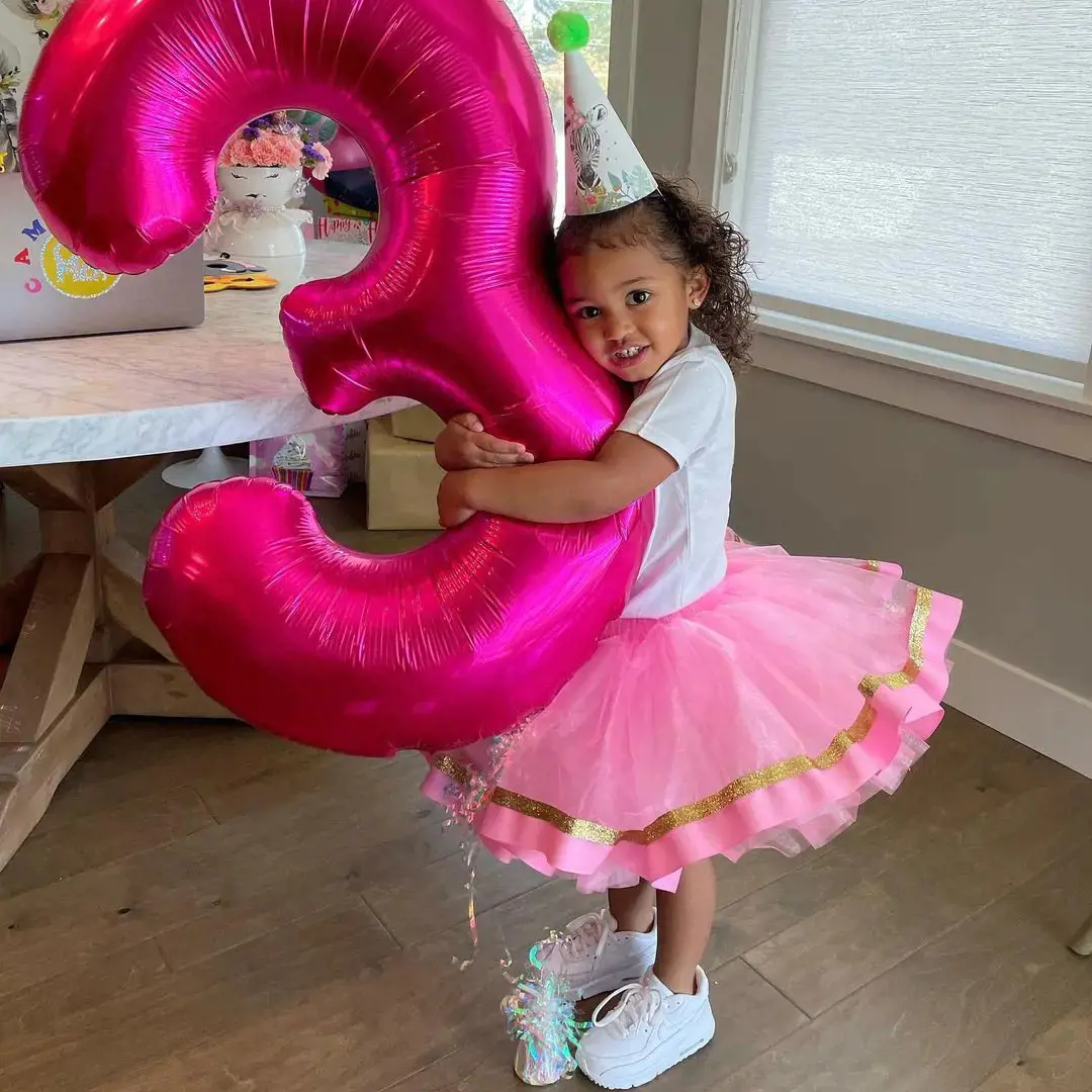 Cali Rose celebrating her third birthday on April 19, 2021.